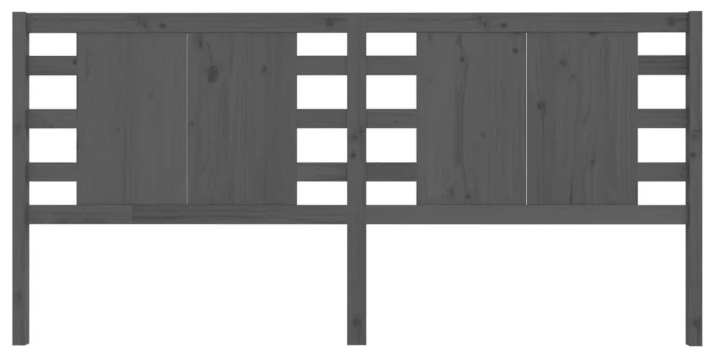 Testiera per letto grigia 146x4x100cm in legno massello di pino