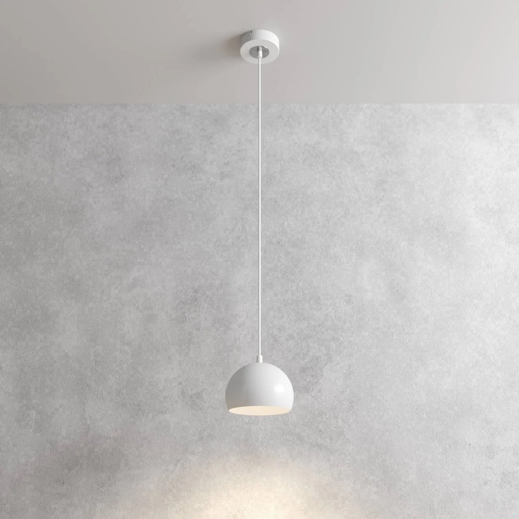 Luminex Lampada a sospensione Sool, bianca, Ø 15 cm, metallo
