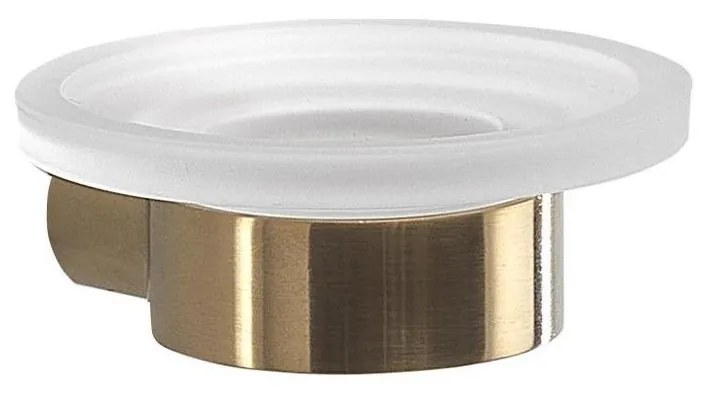 Gedy - Porta sapone da parete PIRENEI vetro opalino/oro opaco