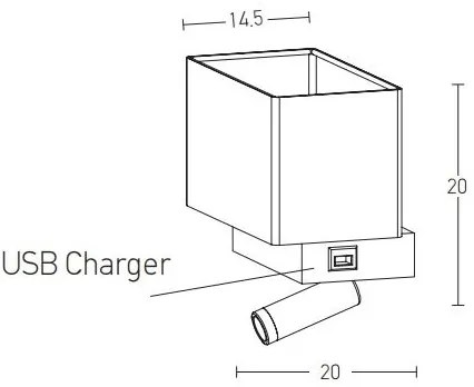 Zambelis H59 - Applique a LED LED/3W + 1xE27/40W/230V nero