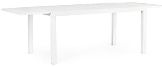 Tavolo In Alluminio Bianco Allungabile Da Esterno 100x200-300 Cm Hilde Bizzotto