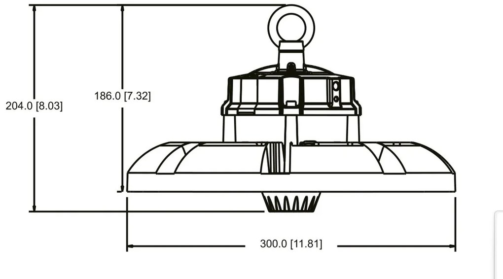 Campana LED 200W IP65 180lm/W No Flickering 1-10V con driver Philips Colore Bianco Freddo 6.000K