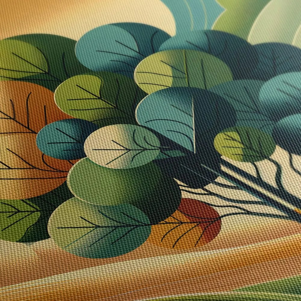 Quadro su tela – Albero della vita in un paesaggio soleggiato