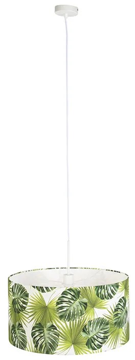 Lampada a sospensione botanica bianca con paralume a foglia 50 cm - Combi 1