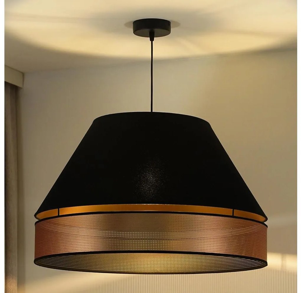 Duolla - Lampadario a sospensione con filo COPPER SHINY 1xE27/15W/230V diametro 60 cm nero/rame