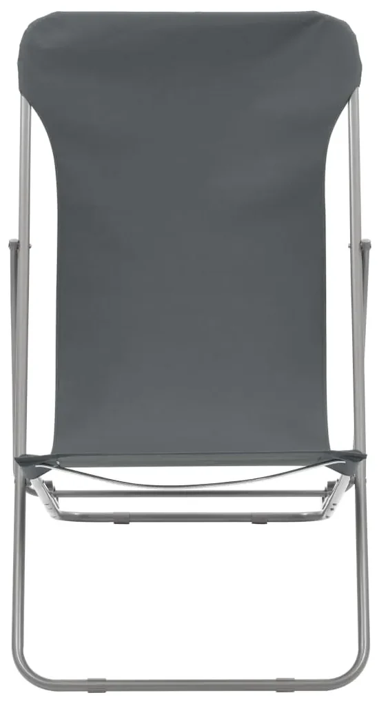 Sedia da spiaggia pieghevole 2 pz acciaio tessuto oxford grigio