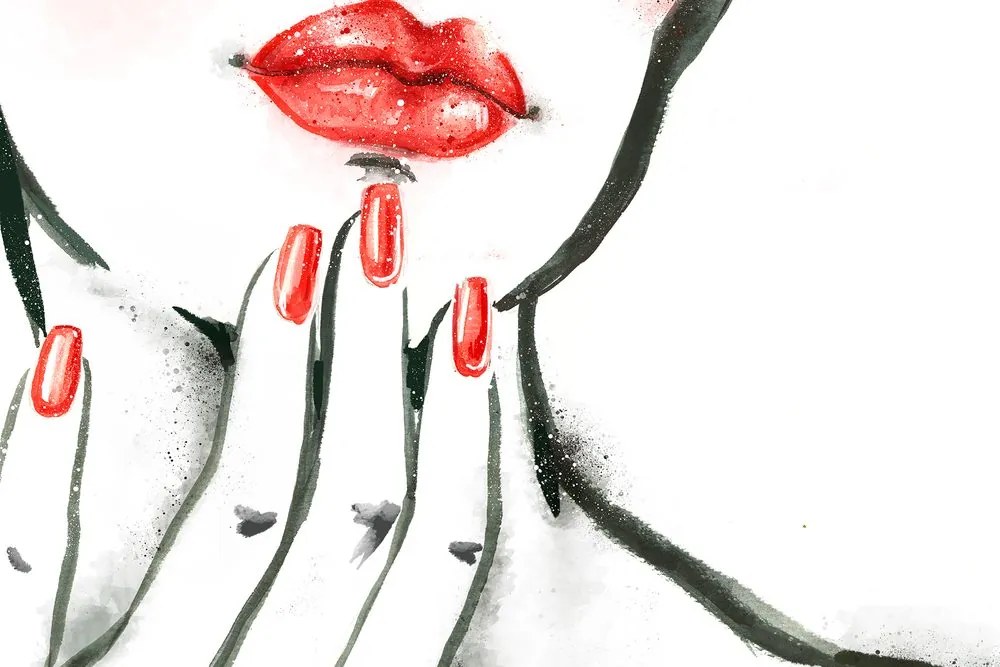 Quadro su tela – Ritratto di donna in acquerello