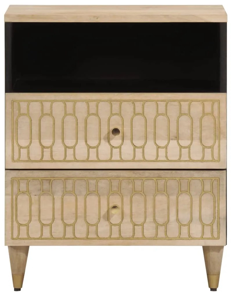 Comodino 50x33x60 cm in legno massello di mango