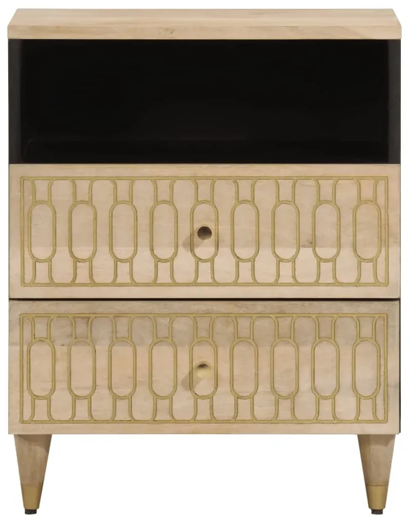 Comodino 50x33x60 cm in legno massello di mango