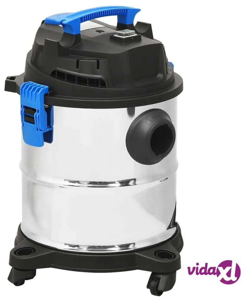 vidaXL Aspirapolvere e Aspiraliquidi 1200 W 20 L Argento