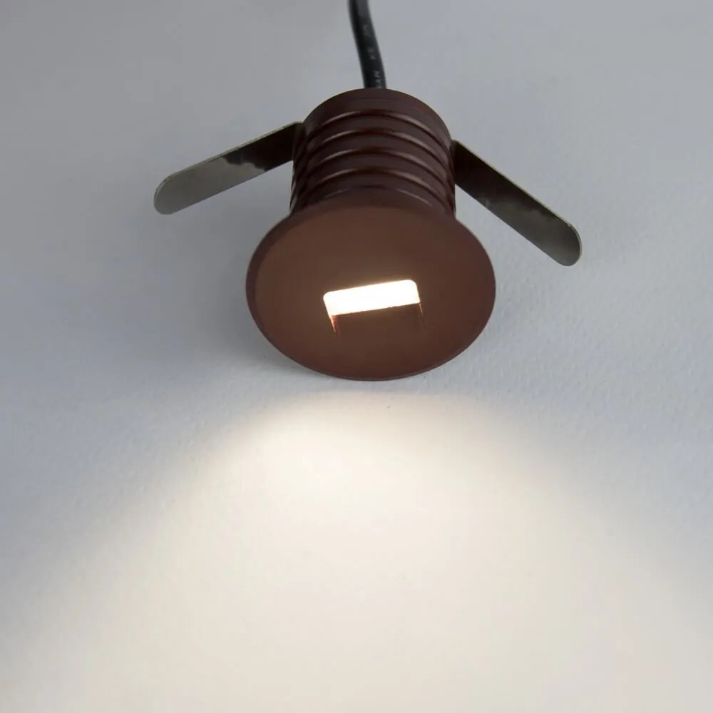 Faretto LED Corten 1W IP67 Professional - per Gradini Colore Bianco Caldo 2.700K