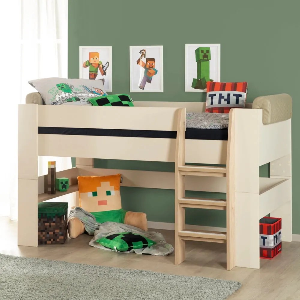 Letto da bambini rialzato beige rete non inclusa 90x200 cm Loft – Roba