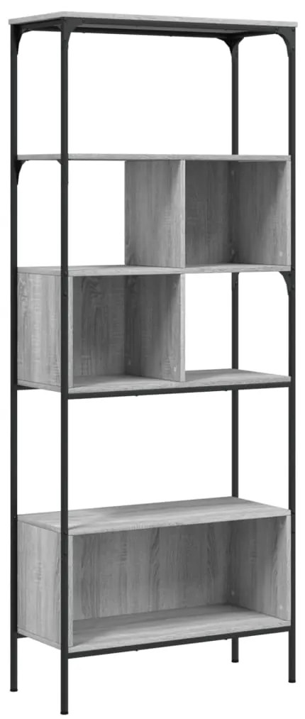 Libreria 5ripiani grigio sonoma 76x33x188,5cm legno multistrato