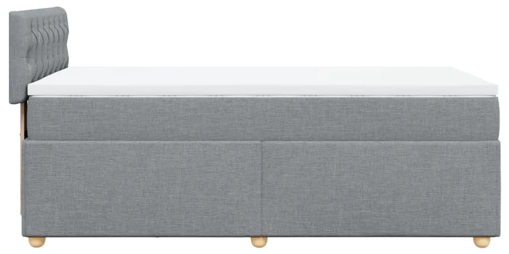 Giroletto a molle con materasso grigio chiaro100x200 cm tessuto