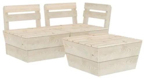 Set Divani da Giardino su Pallet 3 pz in Legno Abete Impregnato