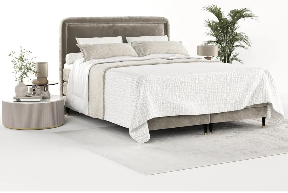 Letto boxspring marrone chiaro 140x200 cm Dove - Maison de Rêve