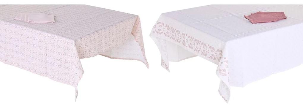 Tovaglia e tovaglioli DKD Home Decor Rosa Bianco (150 x 150 x 0,5 cm) (2 Unità)