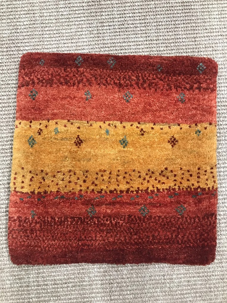 Gabbeh Tappeto 40 x 40 Giallo (Iran) Annodato A Mano