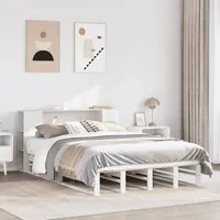 Letto Libreria senza Materasso Bianco 140x190 cm Legno Massello 3323897