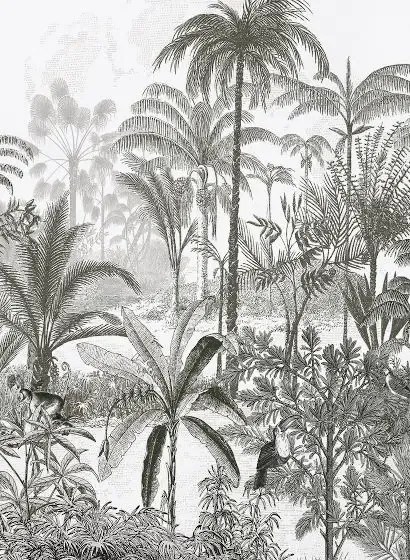 Isidore Leroy Carta da parati panoramica Amazone Hoch - Gris