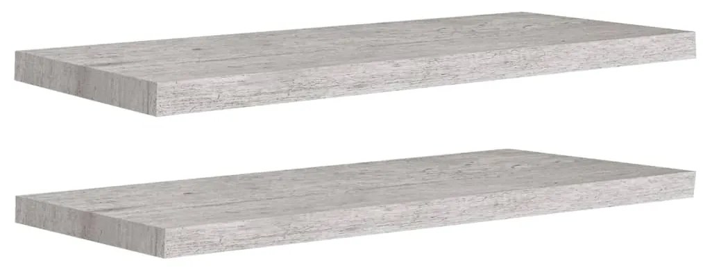 Scaffali a parete 2 pz grigio cemento 80x23,5x3,8 cm in mdf
