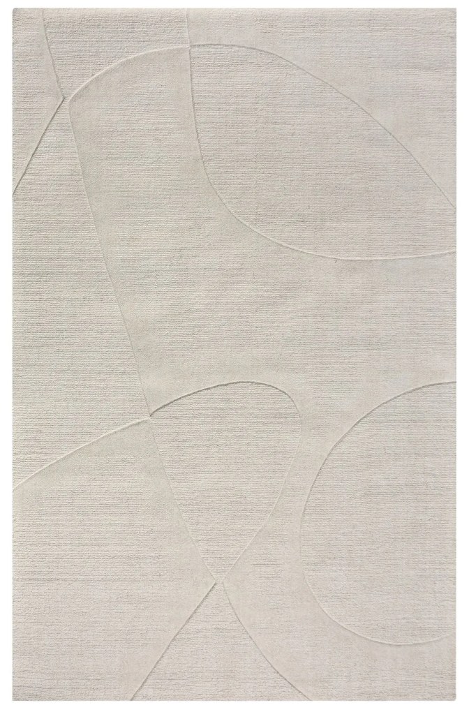 OTIS - tappeto in lana avorio con decoro 160 x 230