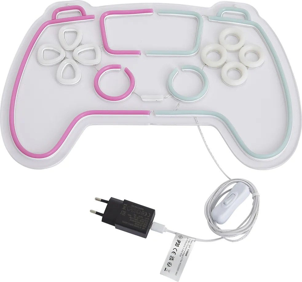 Lampada da parete al neon Controller Rosa con Blu con LED integrato