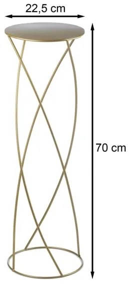 Portafiori 70x22,5 cm oro