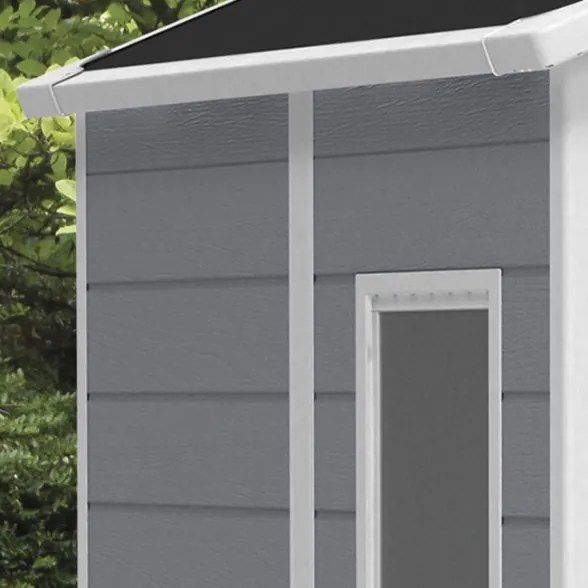 Casetta Da Giardino In Resina 185,8x236,8x227H Cm Manor 6x8 Grigio Keter Con Finestra