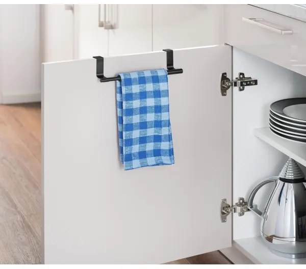 WENKO 53246100 - Porta asciugamani 7x6 cm acciaio inox/nero