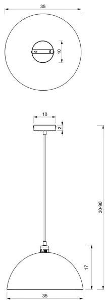 Lampadario su corda BETA 1xE27/60W/230V d. 35 cm bianco