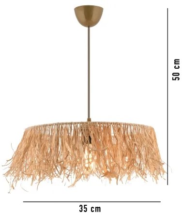 Lampadario a sospensione su cavo MARISKA 1xE27/40W/230V in rafia