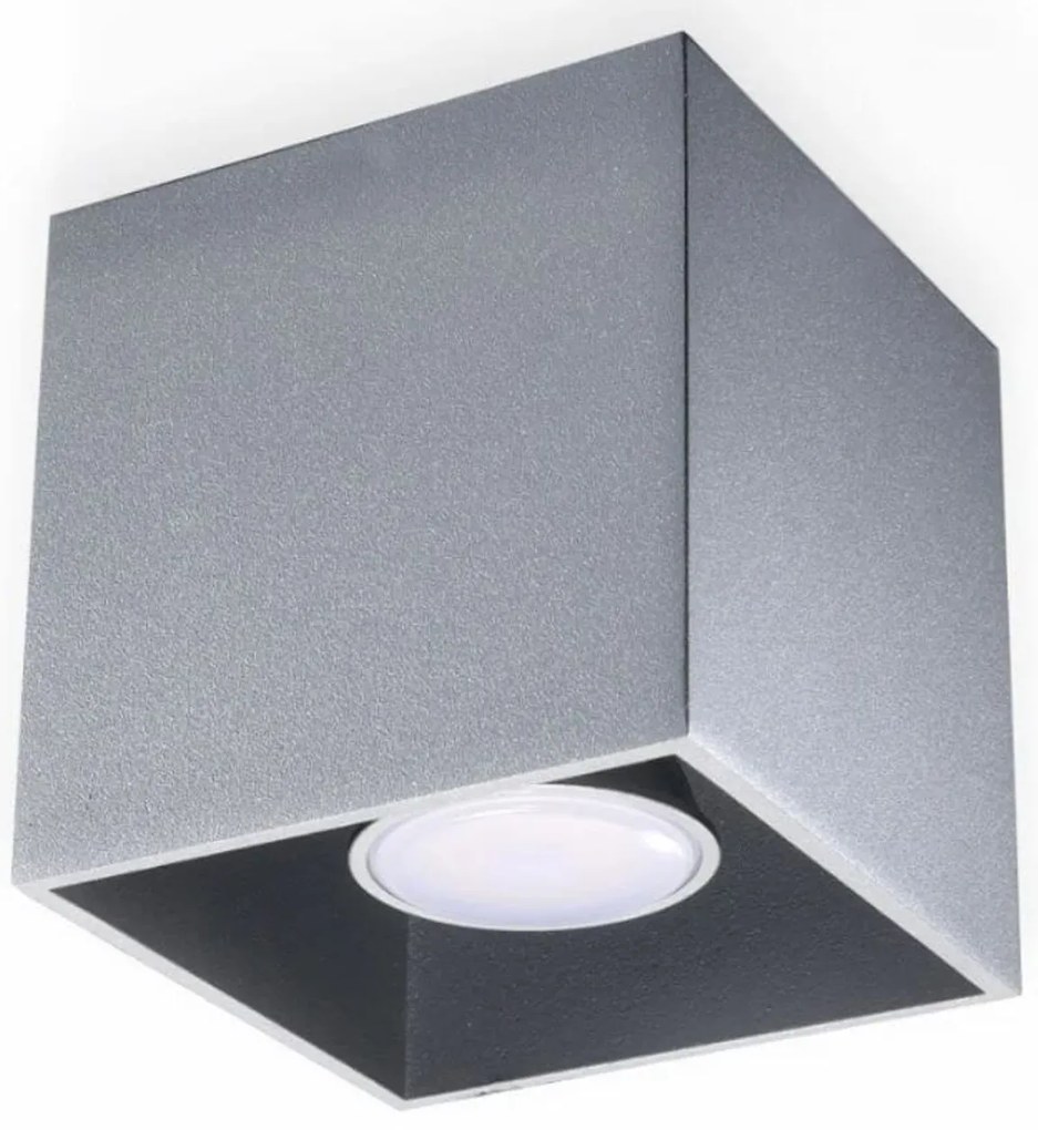 Plafoniera da Soffitto in Alluminio QUAD 1 GU10 Grigia da Interno