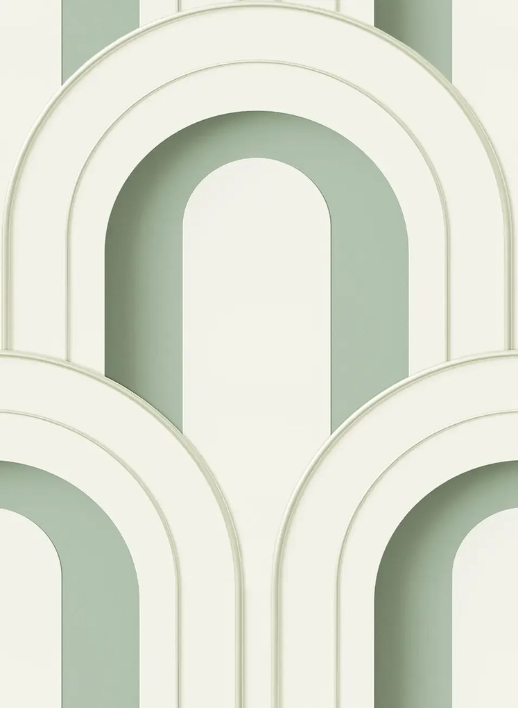Rebel Walls Tapete Arch Deco Bijou - Soft Green