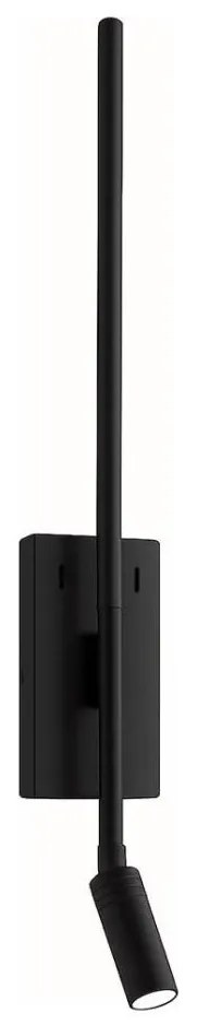 LED Lampada da parete TORCH LED/6W/230V + LED/3W nera