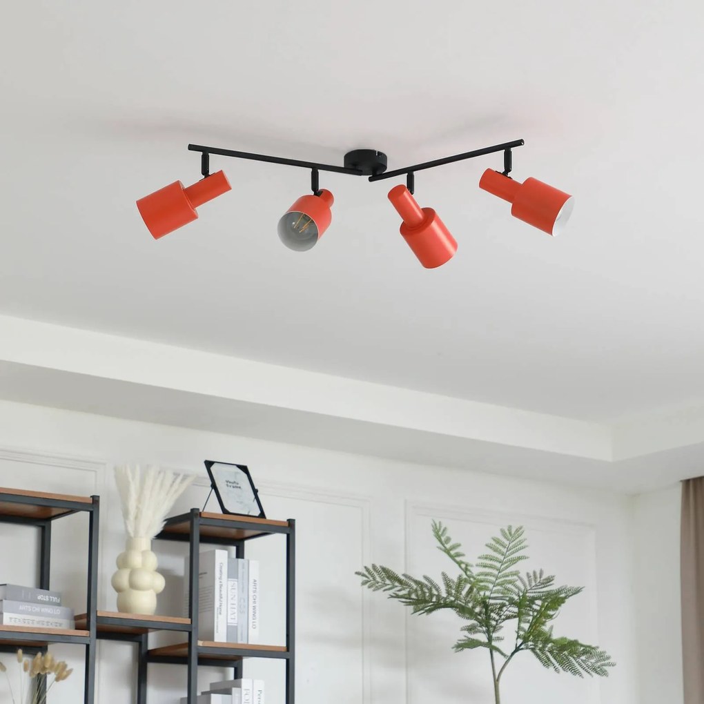 Lindby fatto da soffitto Ovelia, arancione/nero, a 4 luci, E27