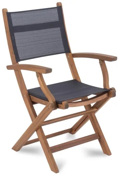 Fieldmann - Sedia da giardino pieghevole in acacia