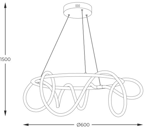 Zuma Line 20006PL-BK - Lampadario LED a sospensione con filo BALBO LED/58W/230V 3000/4000/6000K