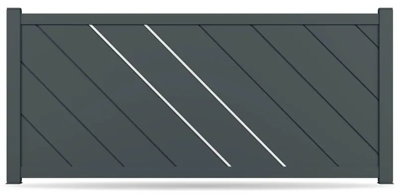 Recinzione, alluminio, modello Messina, Antracite, 500 x 500 mm, configura individualmente