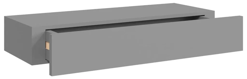 Scaffale con cassetti da parete grigio 60x23,5x10 cm in mdf