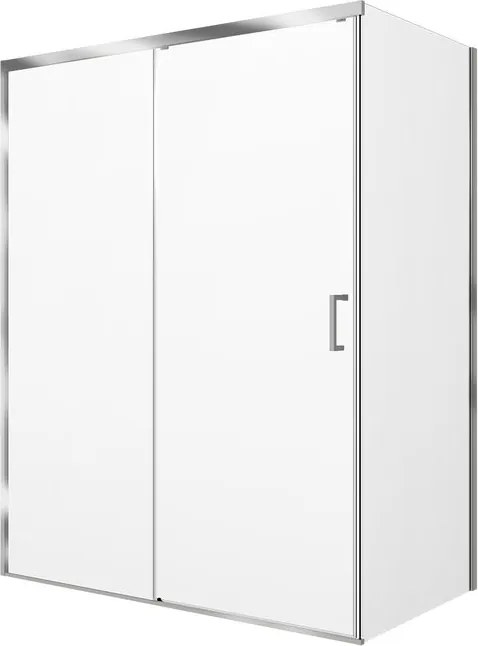 Porta doccia L 77-78 cm x H 200 cm per nicchia in vetro trasparente SP. 6 mm, profilo lucido cromo, serie Jazz