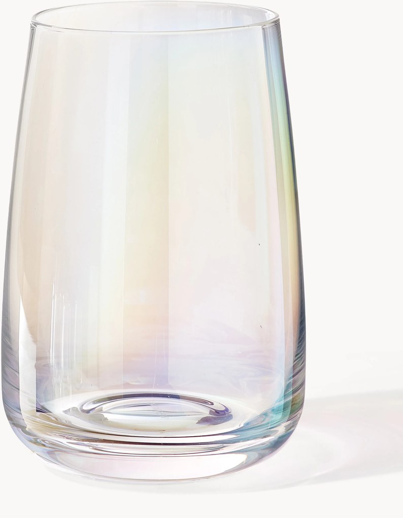 Set di 4 bicchieri da long drink in vetro soffiato iridescente Ellery