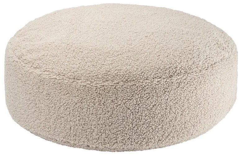 Pouf a sacco per bambini marrone chiaro con rivestimento in bouclé Round – Wigiwama