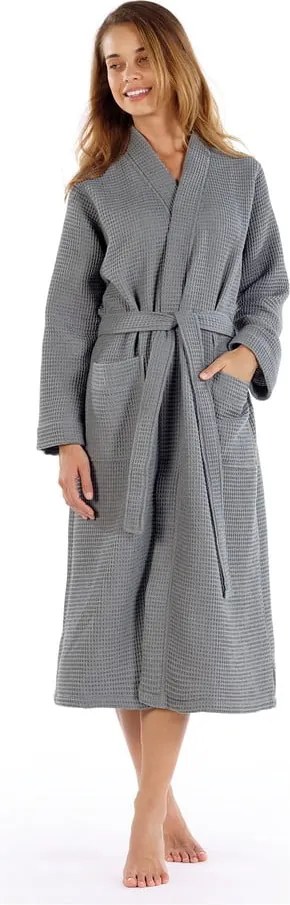 Accappatoio in cotone grigio taglia M Mia Waffle - Foutastic