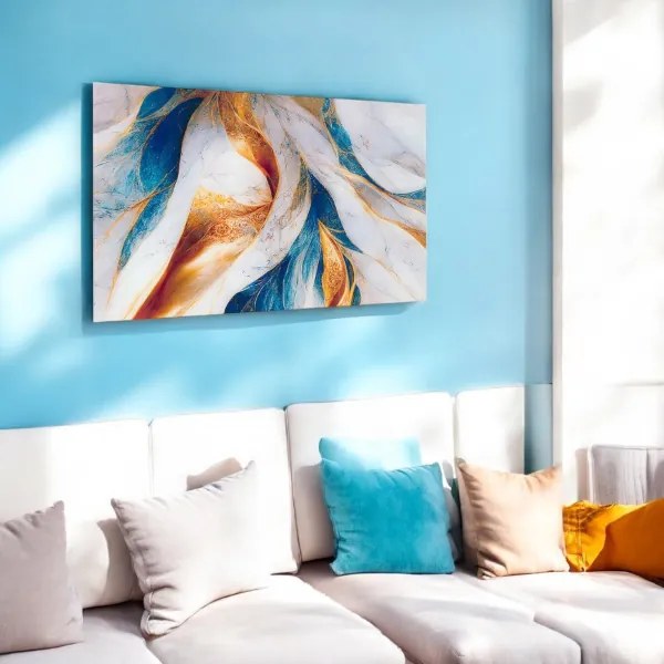 Quadro in vetro temperato 100x60 cm moderno - Astrazione del marmo