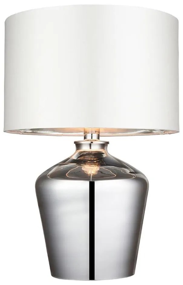 Endon 61198 - Lampada da tavolo WALDORF 1xE27/10W/230V cromo lucido/bianco