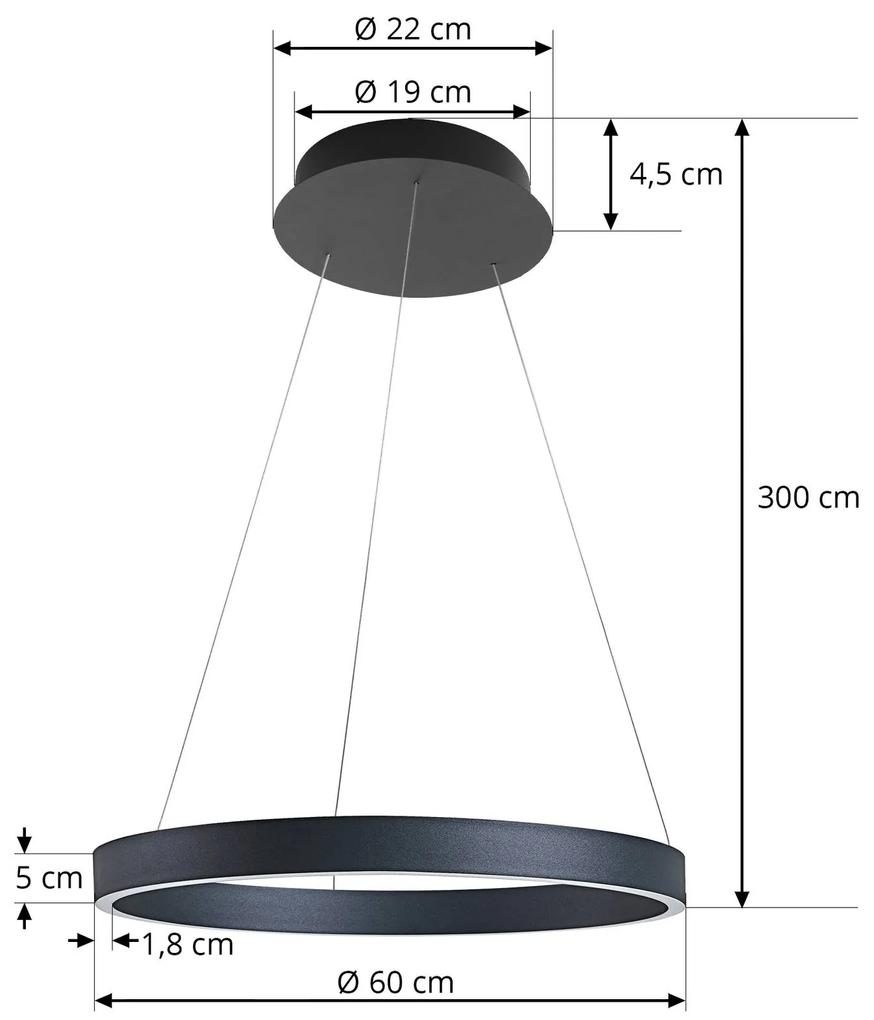 Arcchio Answin lampada LED sospensione 35,2 W nero