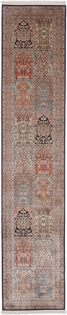 Cashmere Silk Tappeto 370x80 (Indian) Annodato A Mano