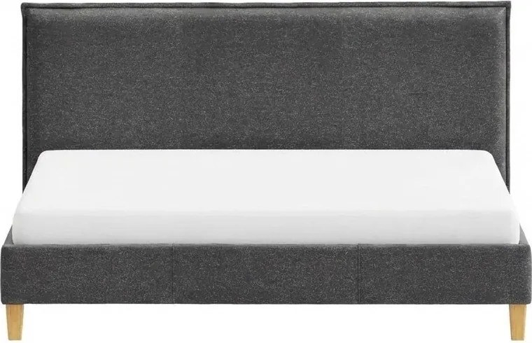 Letto matrimoniale imbottito grigio scuro con griglia 160x200 cm Tina - Ropez