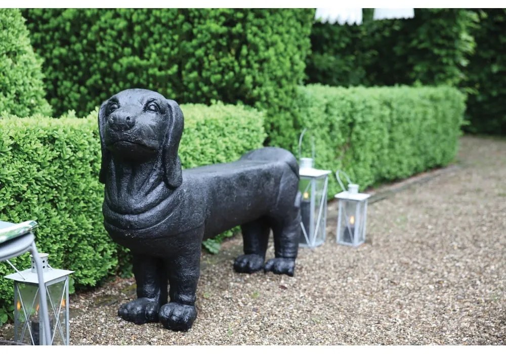 Panchina da giardino nera Dachshund - Esschert Design